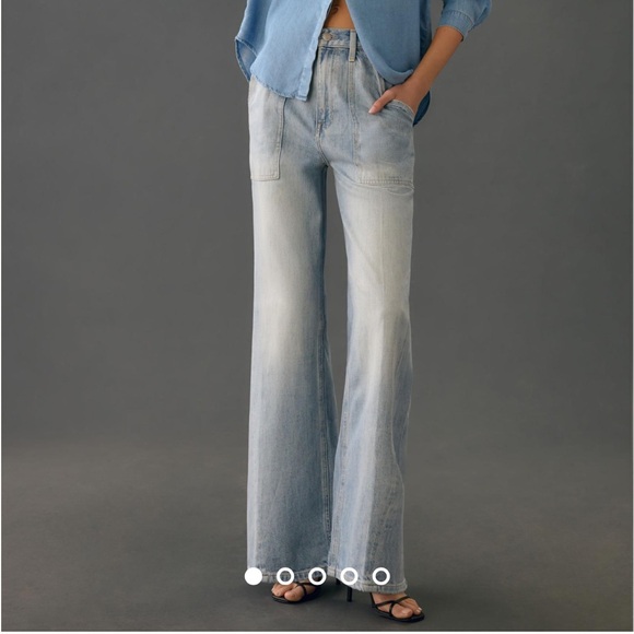 NWT Pistola Ruby Utility Mid-Rise Palazzo Wide-Leg Jeans - Picture 2 of 5